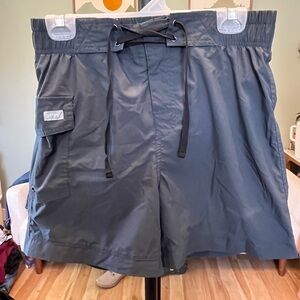 Women's Gray Swim Shorts with Cargo Pocket
